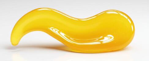 The elegant yellow abstract shape with a glossy and smooth finish photo