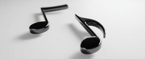 The black musical notes representing creativity and artistic expression. photo