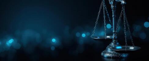 The Scales of Justice Symbolizing Fairness and Legal Balance in a Dark Setting photo