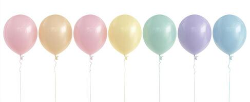 The pastel balloons in a delightful arrangement for celebrations and events. photo