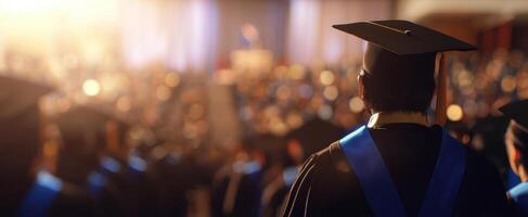 The graduation ceremony capturing the pride and joy of students and families. photo