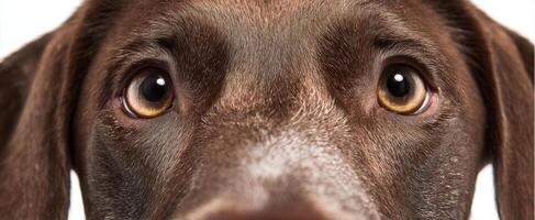 The captivating gaze of a brown Labrador dog in close-up portrait. photo