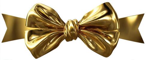 The Gorgeous Gold Bow Perfect for Gifts and Celebrations. photo