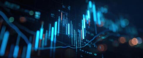 The dynamic growth chart illustrating advanced financial data analytics and insights. photo