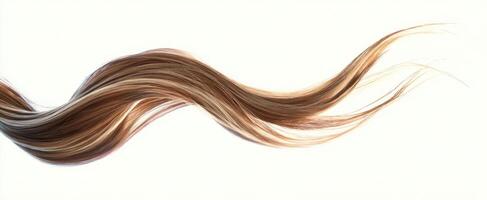 The flowing brown hair strand showcasing elegance and beauty in a minimalist style. photo