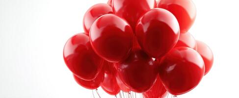 The vibrant display of red balloons creating a festive atmosphere. photo