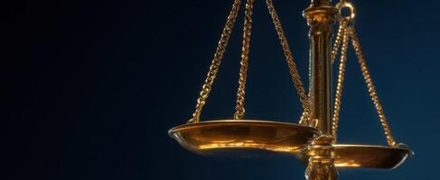 The golden scales of justice symbolizing fairness and equality in law. photo