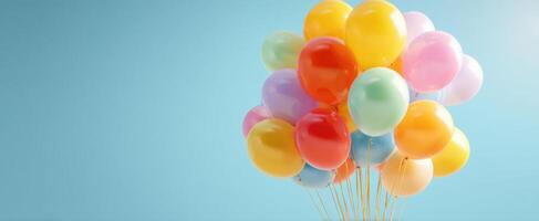 The colorful balloons creating a joyful atmosphere for any celebration. photo