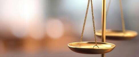 The Golden Scales of Justice Symbolizing Balance and Fairness in Law photo