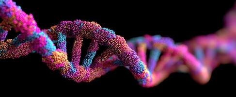 The Vibrant DNA Helix Representing Genetic Diversity and Biological Complexity photo