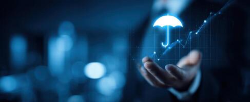 The Umbrella Symbolizing Financial Growth and Protection in Business Analytics photo