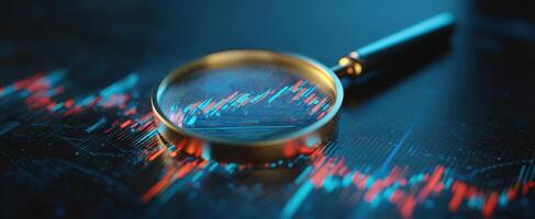 The Magnifying Glass Focusing on Financial Data Analysis and Growth Trends photo