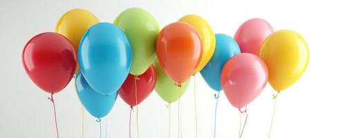 The colorful array of balloons floating for a cheerful celebration. photo