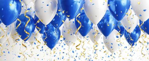 The colorful balloons and confetti create a festive atmosphere for celebrations. photo