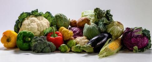 The vibrant assortment of fresh vegetables showcasing nature's bounty in harmony. photo