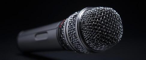 The dynamic microphone showcases elegant design and professional audio quality. photo
