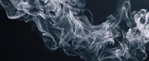 The delicate dance of smoke swirling elegantly against a dark background photo