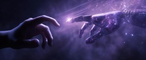 The connection between human and artificial intelligence in a cosmic setting photo