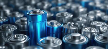 The collection of batteries showcasing a mix of sizes and textures. photo