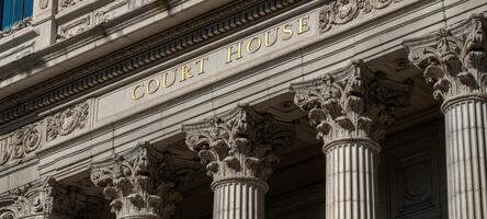 The Courthouse Building Showcasing Majestic Classical Architectural Elements. photo