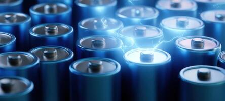 The dynamic energy of batteries illuminated by electric sparks. photo