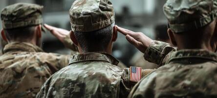 The soldiers salute in honor of their commitment and dedication to service. photo