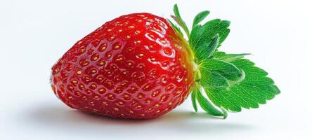 The vibrant strawberry showcasing its juicy freshness and healthy appeal. photo