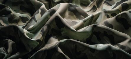 The intricate texture of camouflage fabric showcasing depth and elegance photo