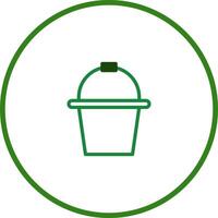 A green icon of a bucket with a lid vector