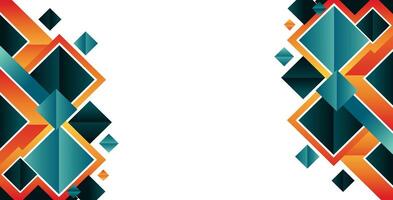 Colorful Geometric Abstract Border Background with Modern Square Elements vector
