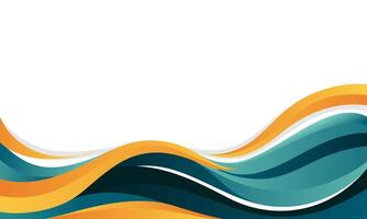 Abstract Curved Lines Background with Modern Yellow and Teal Elements vector