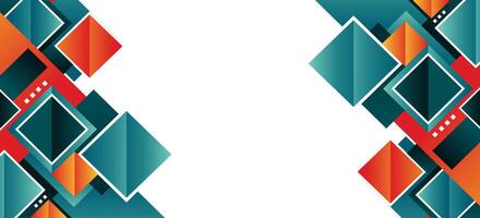 Modern Abstract Geometric Frame Background with Colorful Squares vector