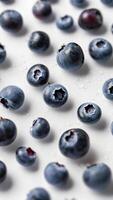 Blueberries Macro Shot on Light Background minimalist clean wallpaper background photo