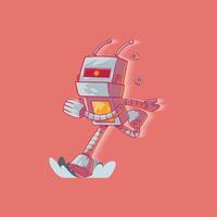 Running Robot Character. vector