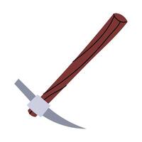 pickaxe for breaking stones. Excavation tools. Manual power. Flat color illustration. working tools isolated. It is suitable for educational materials, subjects related to science, travel, archeology vector