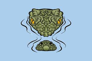 illustration of a crocodile showing its face on the surface of the water vector