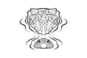 drawing illustration of crocodile face on the surface lurking vector
