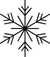 Minimalist Snowflake Line Art for Christmas and Winter Design vector