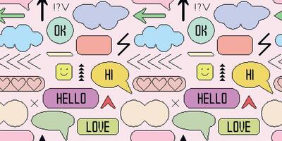 Retro background in 90s style vector