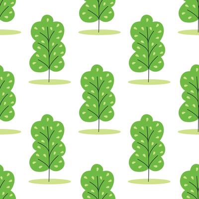 Eco print with young green trees