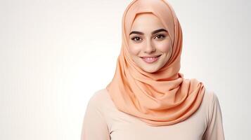 Beautiful muslim woman wearing hijab photo