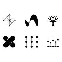 Abstract Geometry Symbols of interconnected ideas and foundational concepts on a muted background vector