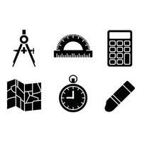 Set Icons of Essential Tools for Planning and Measurement vector
