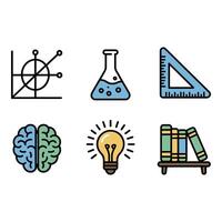 Educational Icons Set Featuring Math Science and Creativity vector