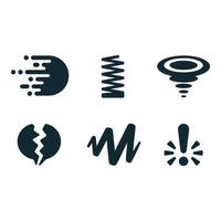 Abstract Icon Set Featuring Dynamic Elements vector