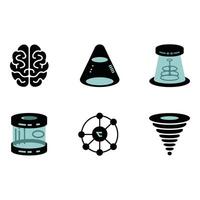 Futuristic Technology Icons Set for Graphic Design vector