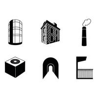 Modern Architecture and Urban Infrastructure Icons Set vector