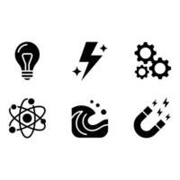 Set of science and technology icons in a flat design vector