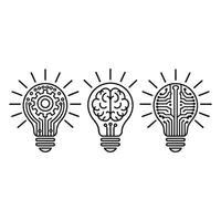 Illustrating the future a trio of innovative ideas merging technology cognition and design with vector