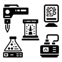 Set Illustration of Various Scientific Lab Equipment vector